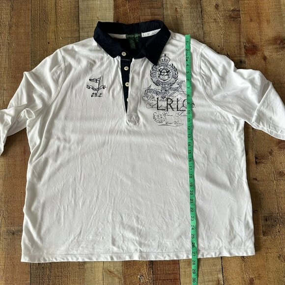 Ralph Lauren LRL Active Polo Women's Shirt 3/4 Sleeve Sz 3X Embroidered White - Picture 4 of 9
